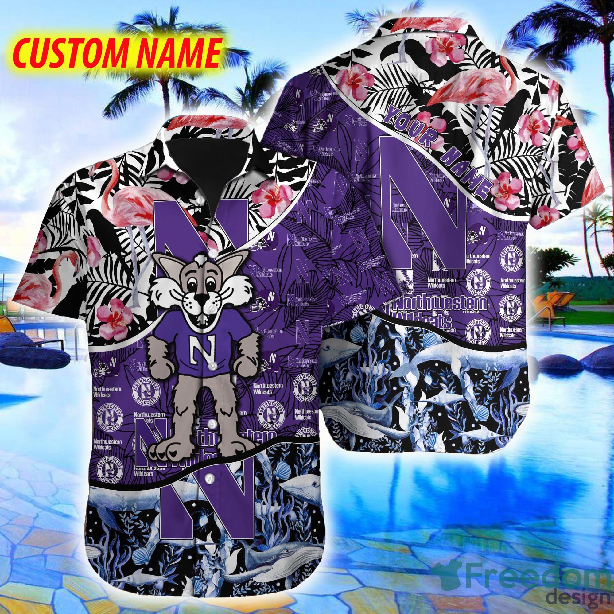 NCAA Northwestern Wildcats Flower Cheap Hawaiian Shirt 3D