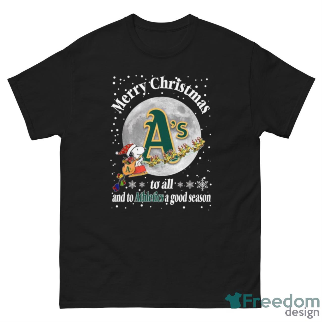 Oakland Athletics Merry Christmas To All And To Athletics A Good Season MLB Baseball Sports T Shirt - G500 Men’s Classic Tee