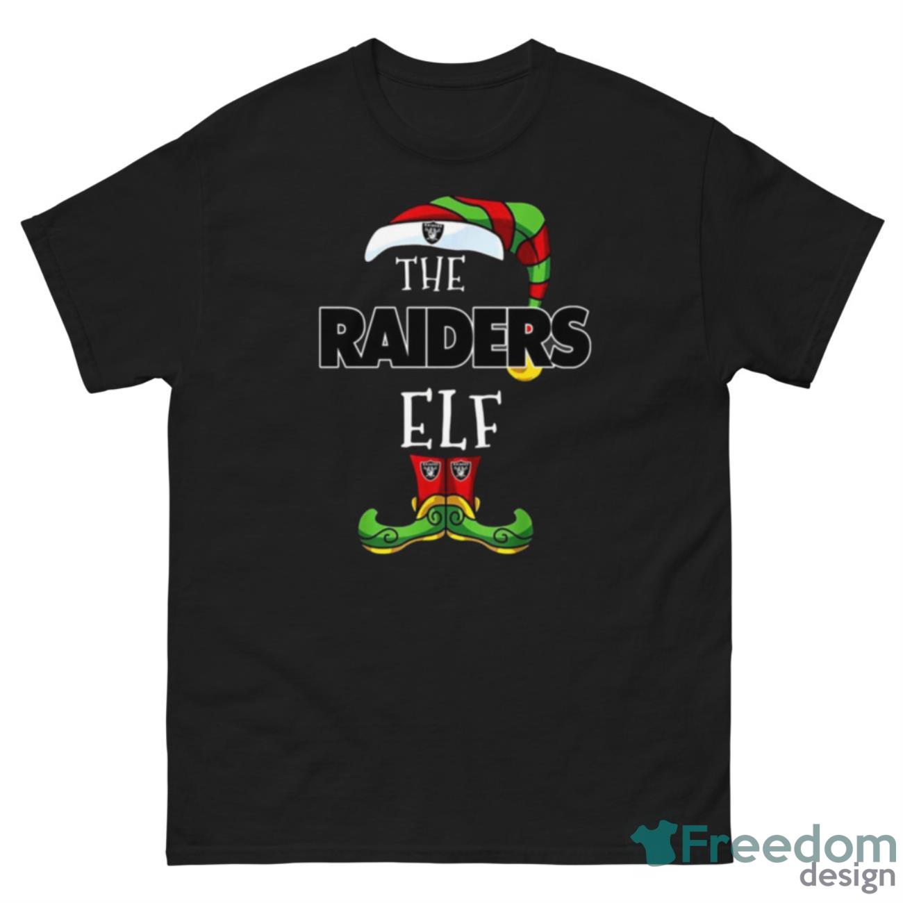 Oakland Raiders Christmas ELF Funny NFL T Shirt - G500 Men’s Classic Tee