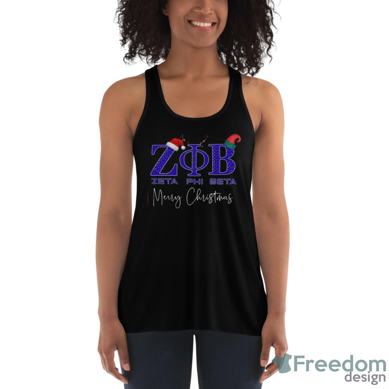 Official Zeta Phi Beta Merry Christmas Shirt - Womens Flowy Racerback Tank Official Zeta Phi Beta Merry Christmas Shirt - Womens Flowy Racerback Tank