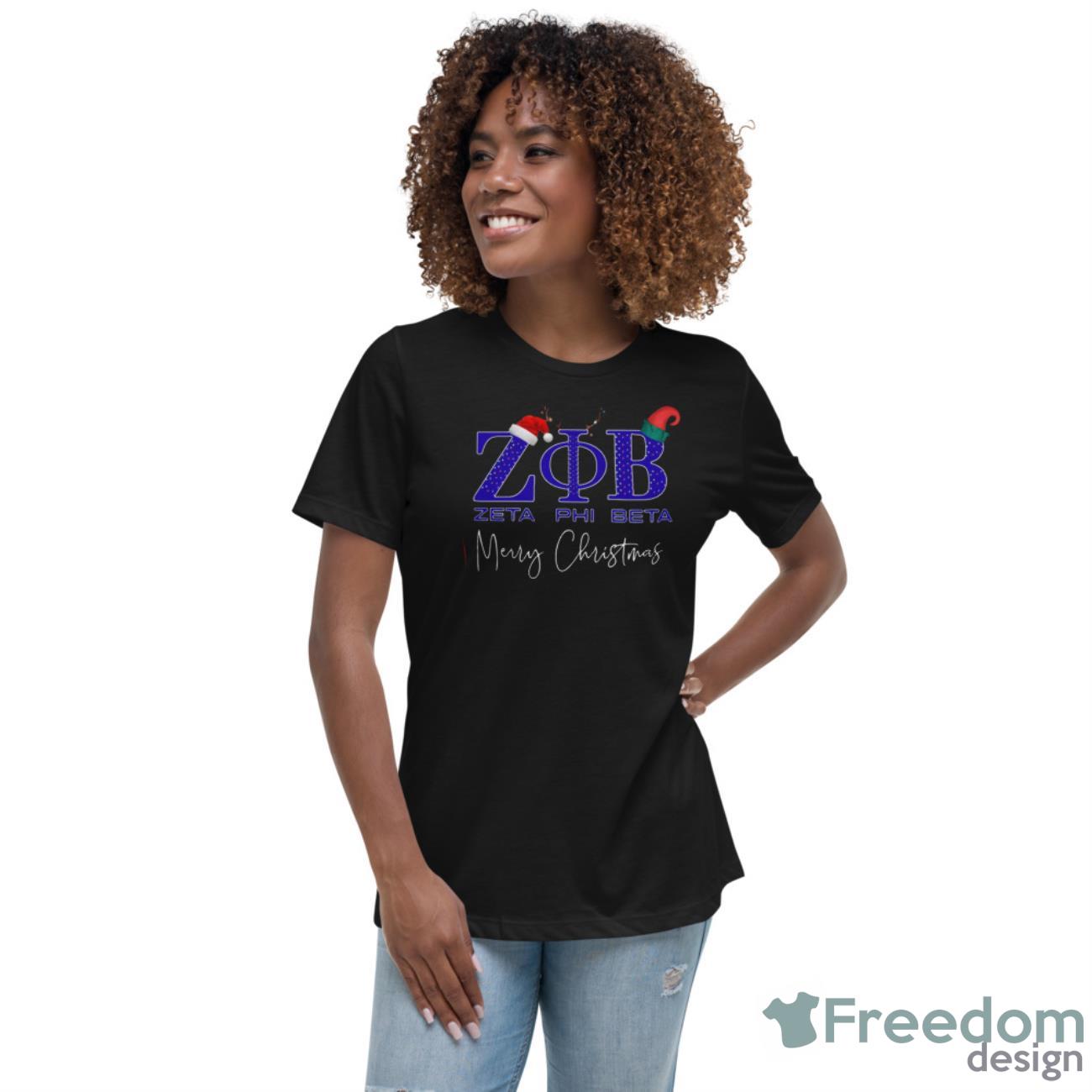 Official Zeta Phi Beta Merry Christmas Shirt - Womens Relaxed Short Sleeve Jersey Tee Official Zeta Phi Beta Merry Christmas Shirt - Womens Relaxed Short Sleeve Jersey Tee