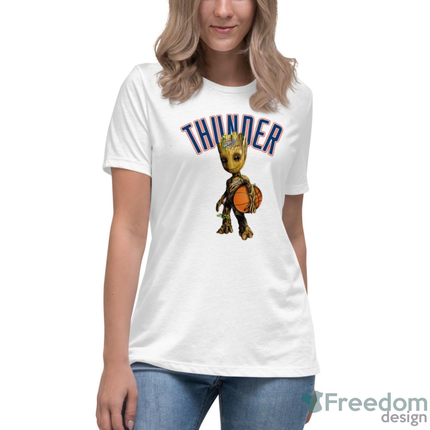 oklahoma-city-thunder-nba-basketball-groot-marvel-guardians-of-the-galaxy-t-shirt-4.jpeg Oklahoma City Thunder NBA Basketball Groot Marvel Guardians Of The Galaxy T Shirt - Women's Relaxed Short Sleeve Jersey Tee