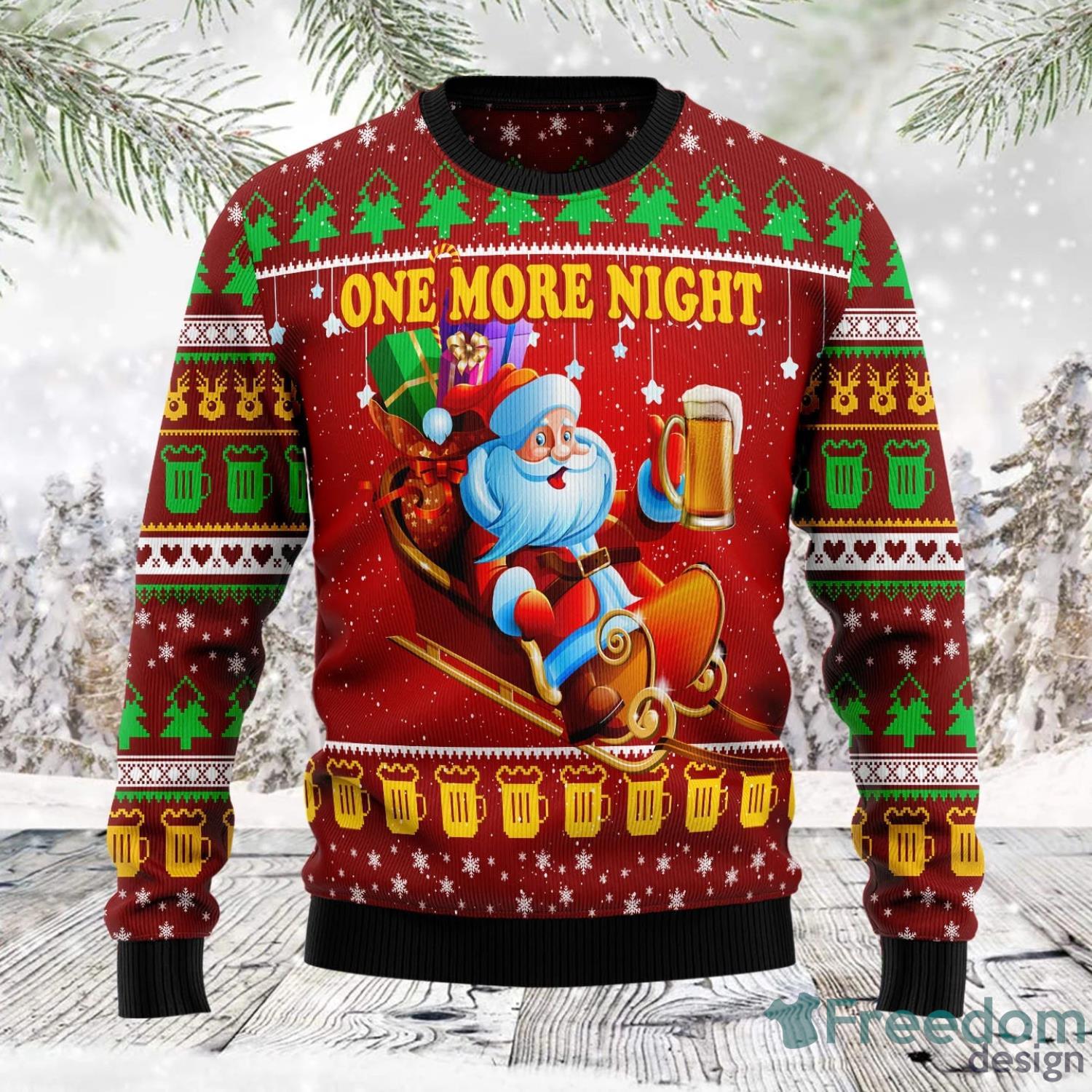 One More Night Beer All Over Printed 3D Ugly Christmas Sweater Christmas Gift For Men And Women Product Photo 2