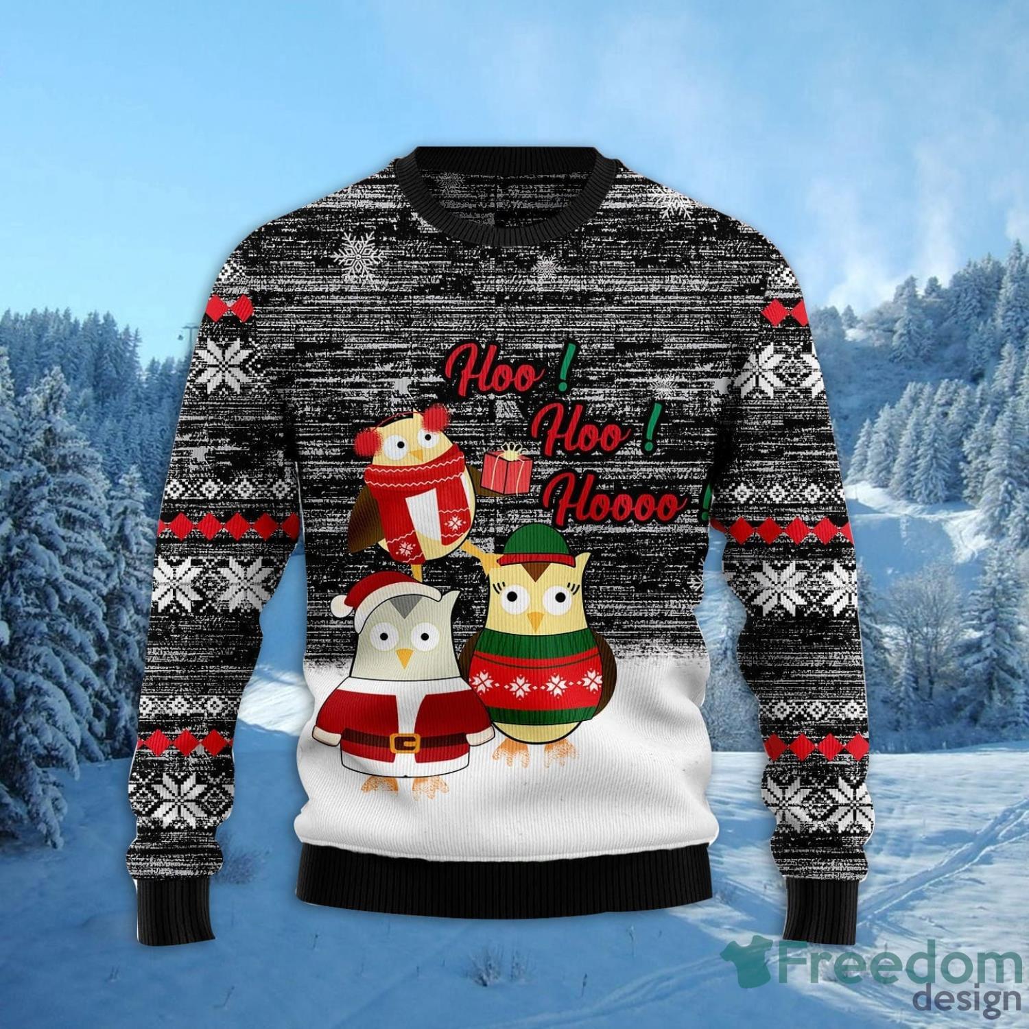 Owl Hoo Hoo Hoooo All Over Printed 3D Ugly Christmas Sweater Christmas Gift For Men And Women Product Photo 2