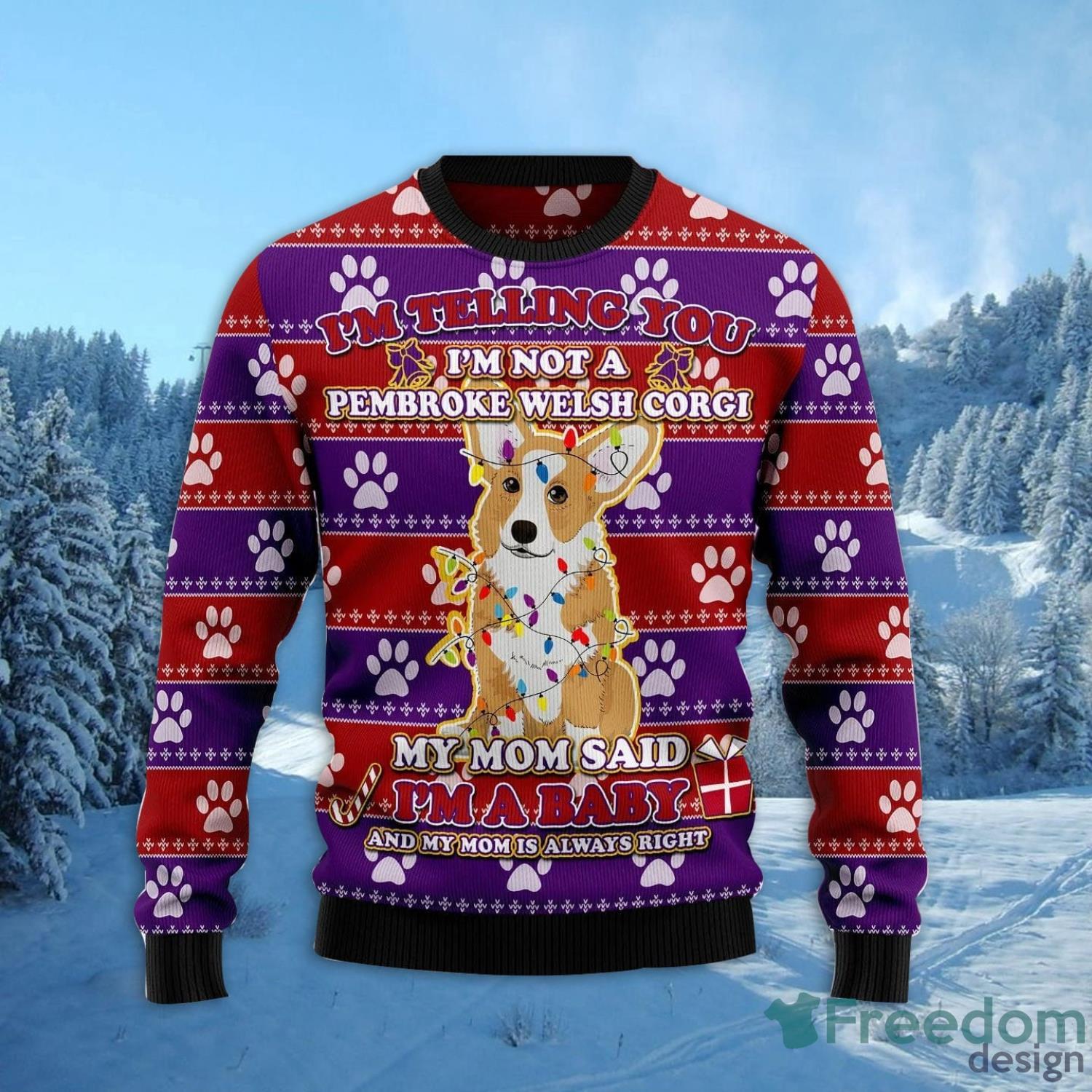 Pembroke Welsh Corgi Baby Christmas All Over Printed 3D Ugly Christmas Sweater Christmas Gift For Men And Women Product Photo 2