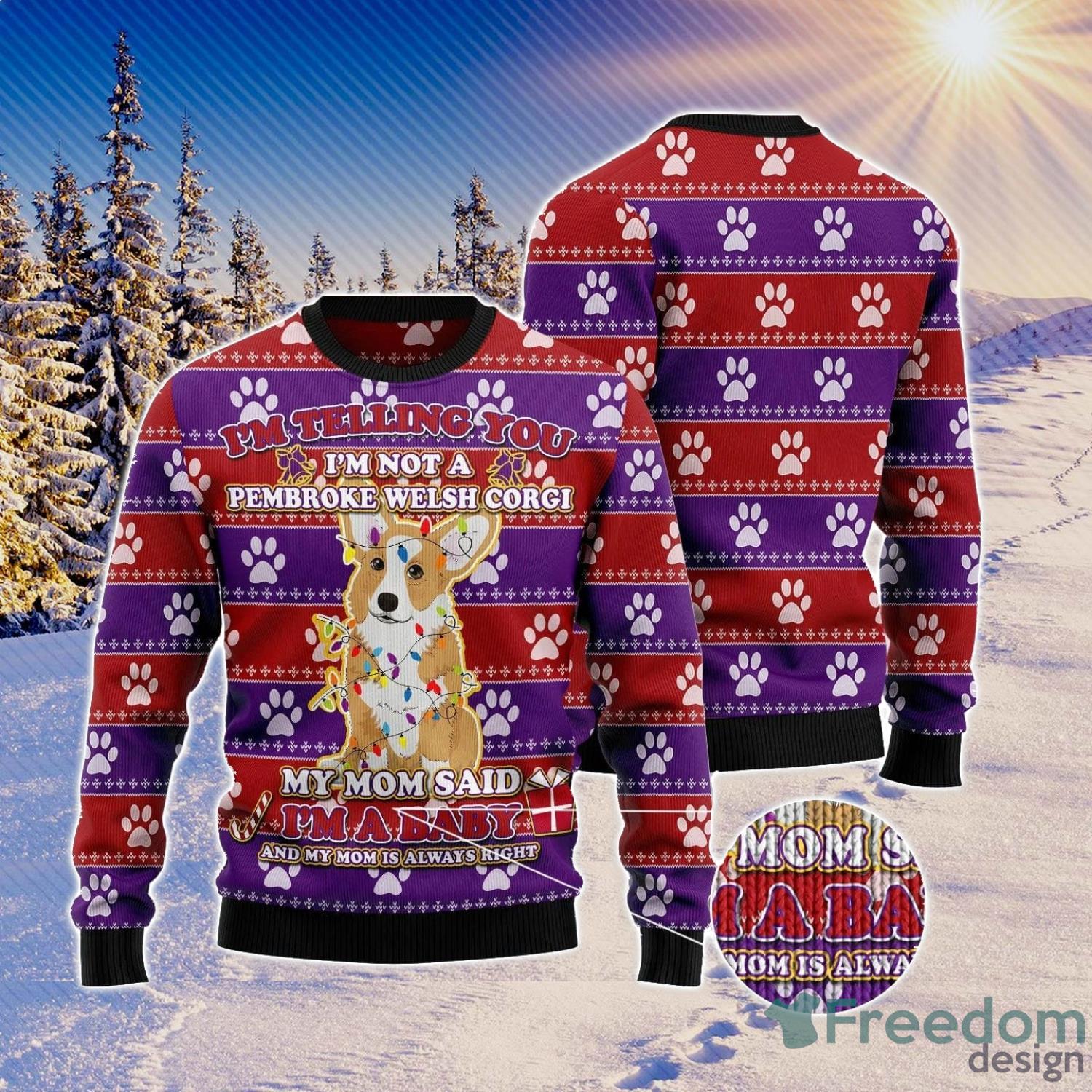 Pembroke Welsh Corgi Baby Christmas All Over Printed 3D Ugly Christmas Sweater Christmas Gift For Men And Women Product Photo 1