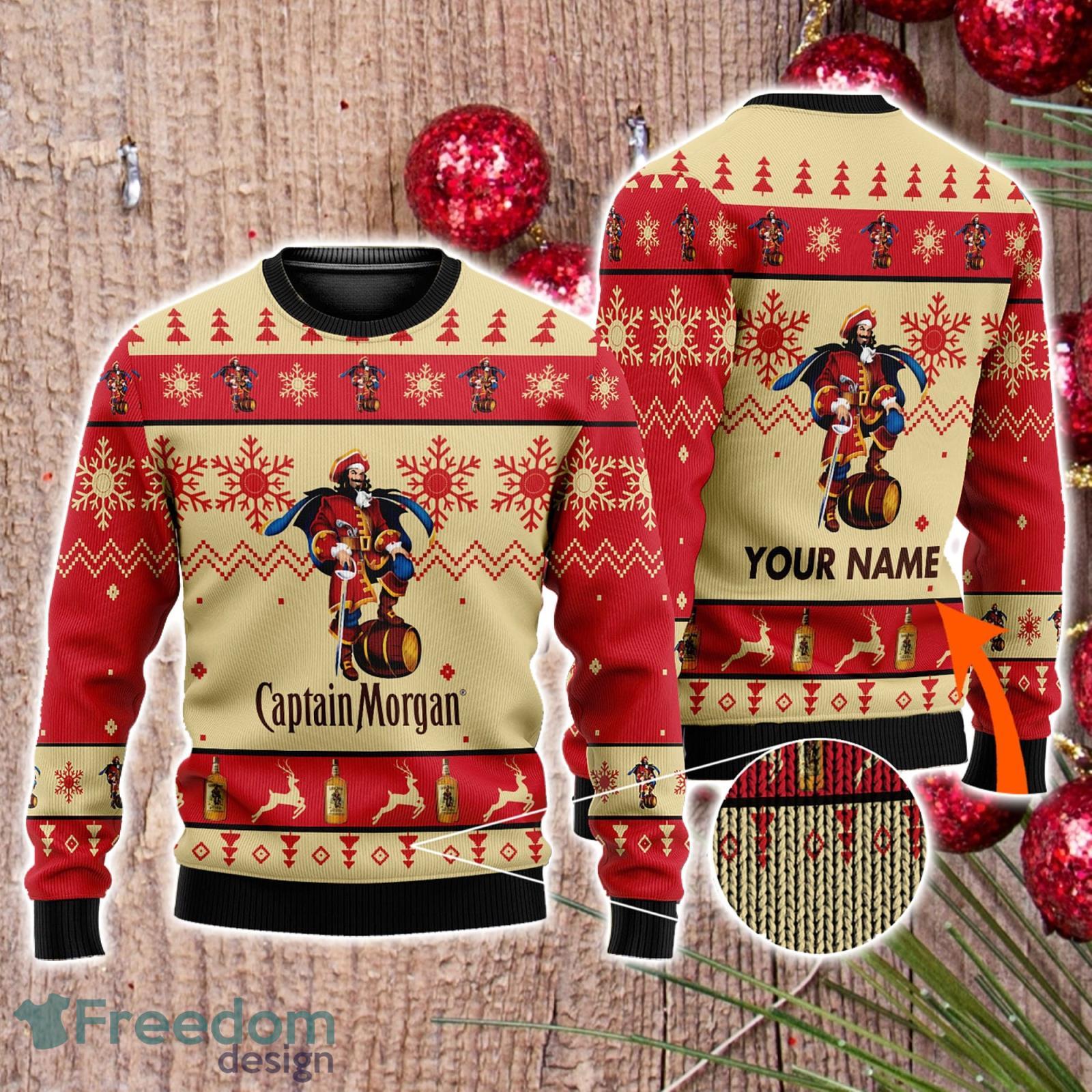 Personalized Name Captain Morgan 3D All Over Printed Christmas Ugly Sweater Men And Women Gift Product Photo 1