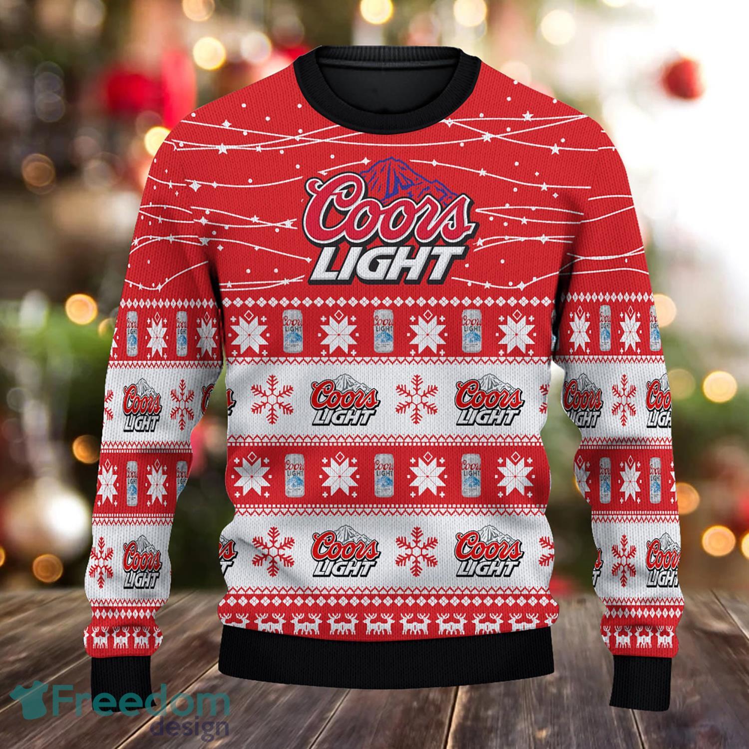 Personalized Name Coors Light Beer 3D All Over Printed Ugly Christmas  Sweater Christmas Gift For Family - Limotees