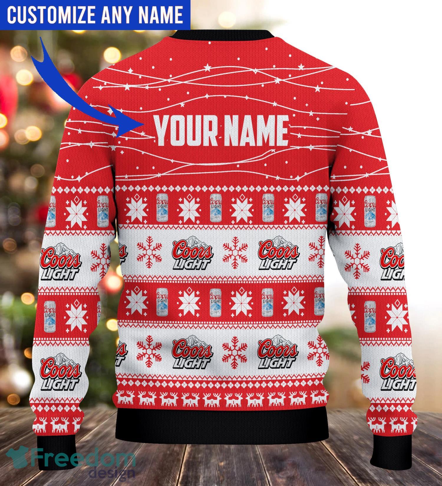 Personalized Name Coors Light Beer 3D All Over Printed Ugly Christmas  Sweater Christmas Gift For Family - Limotees