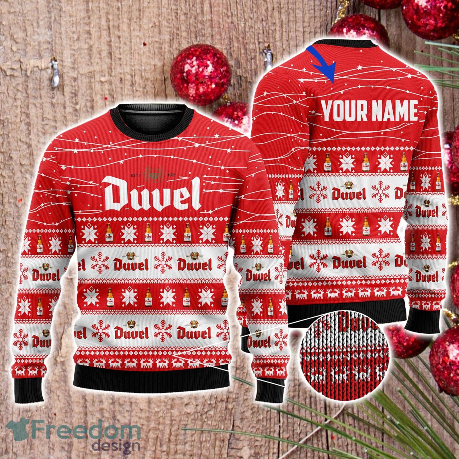 Personalized Name Duvel Beer 3D All Over Printed Christmas Ugly Sweater Men And Women Gift Product Photo 1