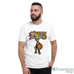 Philadelphia 76ers NBA Basketball Groot Marvel Guardians Of The Galaxy T Shirt - Short Sleeve T-Shirt