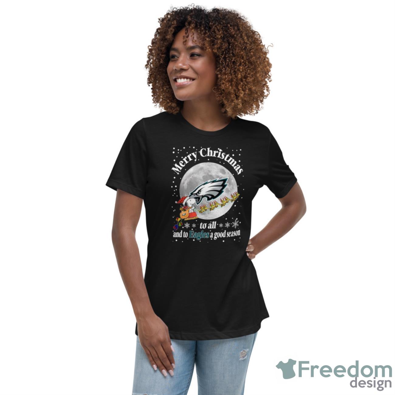 Philadelphia Eagles Merry Christmas To All And To Eagles A Good Season NFL Football Sports T Shirt - Womens Relaxed Short Sleeve Jersey Tee Philadelphia Eagles Merry Christmas To All And To Eagles A Good Season NFL Football Sports T Shirt - Womens Relaxed Short Sleeve Jersey Tee