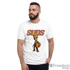 Phoenix Suns NBA Basketball Groot Marvel Guardians Of The Galaxy T Shirt - Short Sleeve T-Shirt