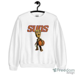 Phoenix Suns NBA Basketball Groot Marvel Guardians Of The Galaxy T Shirt - Unisex Crewneck Sweatshirt