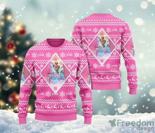 Pink Summer Carnival 2023 Tour Ugly Sweater Christmas Ugly Sweater For Holiday Xmas Family Gift Product Photo 1