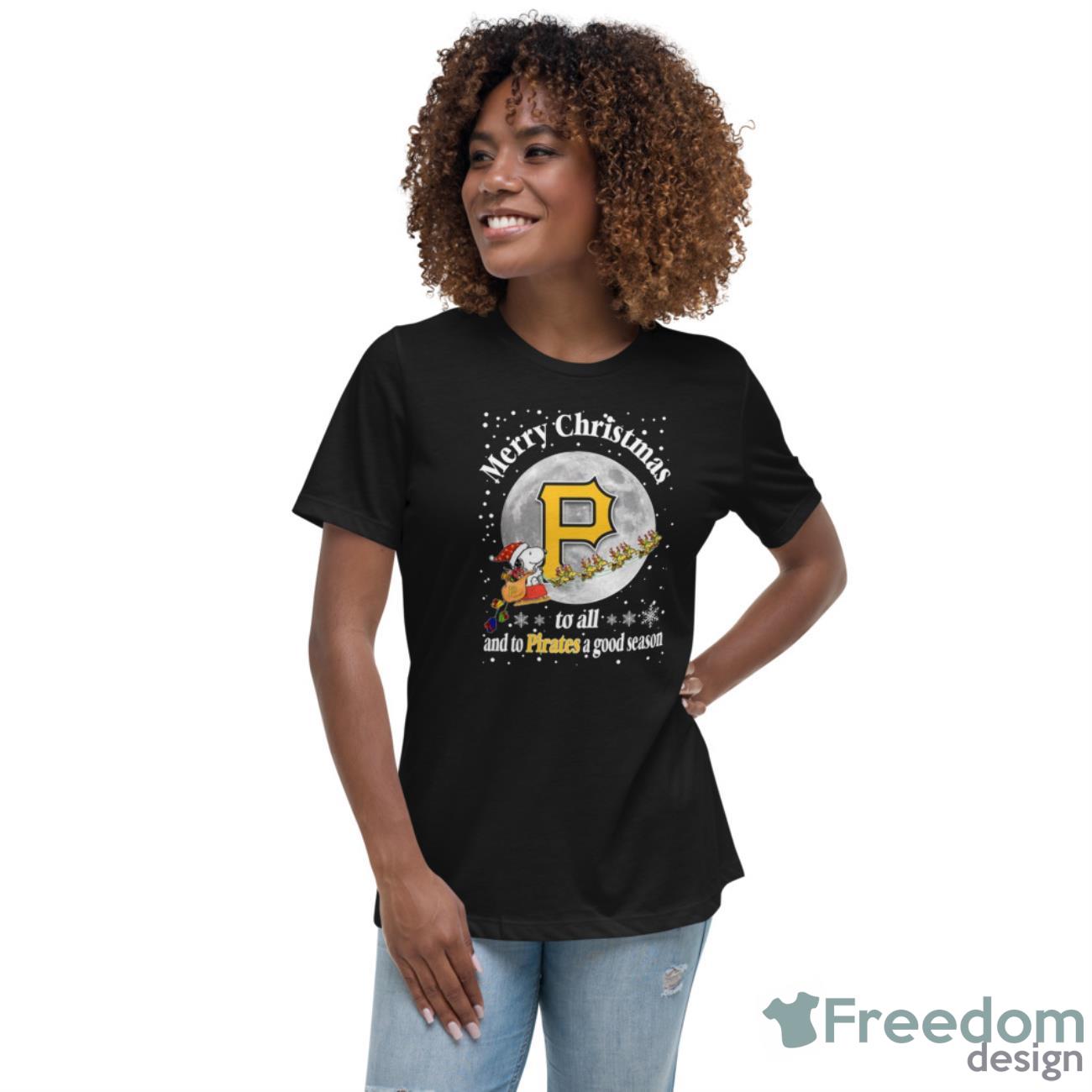 Pittsburgh Pirates Merry Christmas To All And To Pirates A Good Season MLB Baseball Sports T Shirt - Womens Relaxed Short Sleeve Jersey Tee Pittsburgh Pirates Merry Christmas To All And To Pirates A Good Season MLB Baseball Sports T Shirt - Womens Relaxed Short Sleeve Jersey Tee