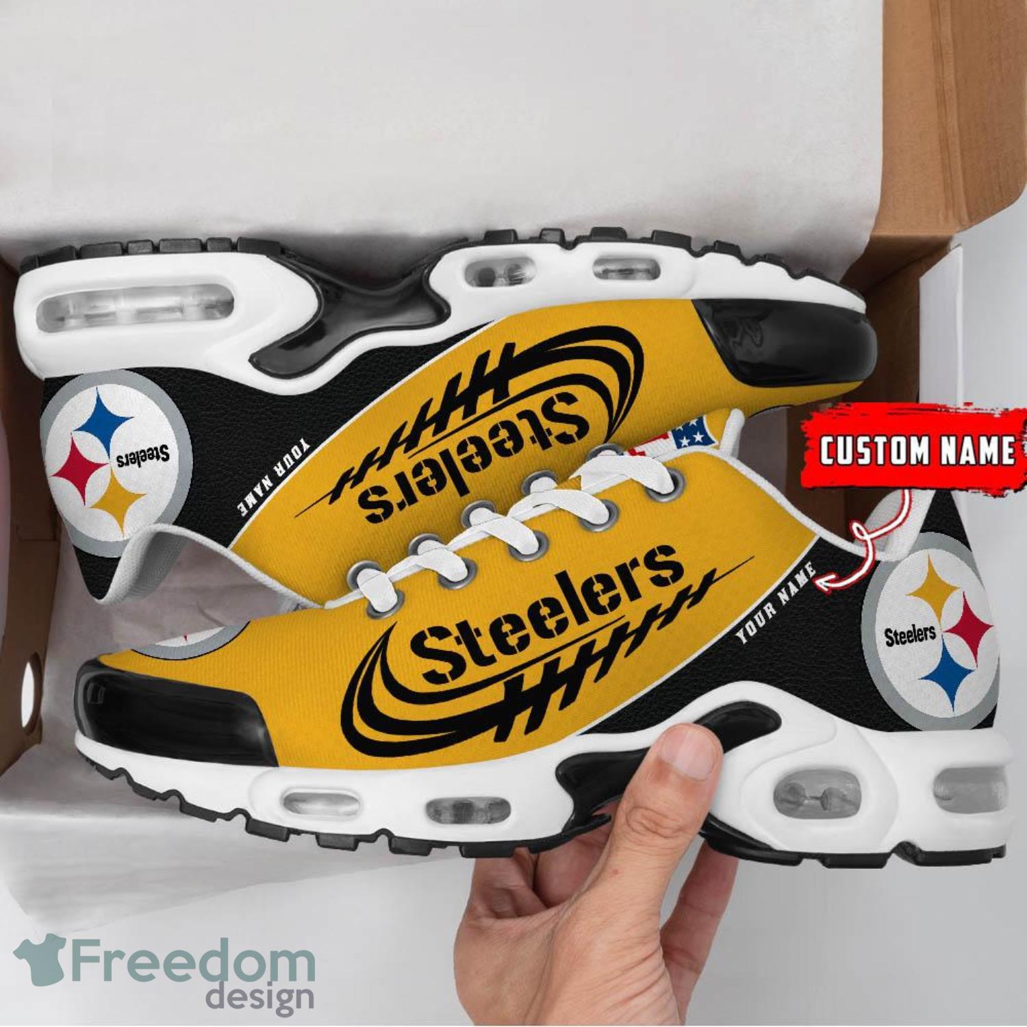 Pittsburgh Steelers Air Cushion Sport Shoes Custom Name Gift For Men And Women Sport Fans Product Photo 2