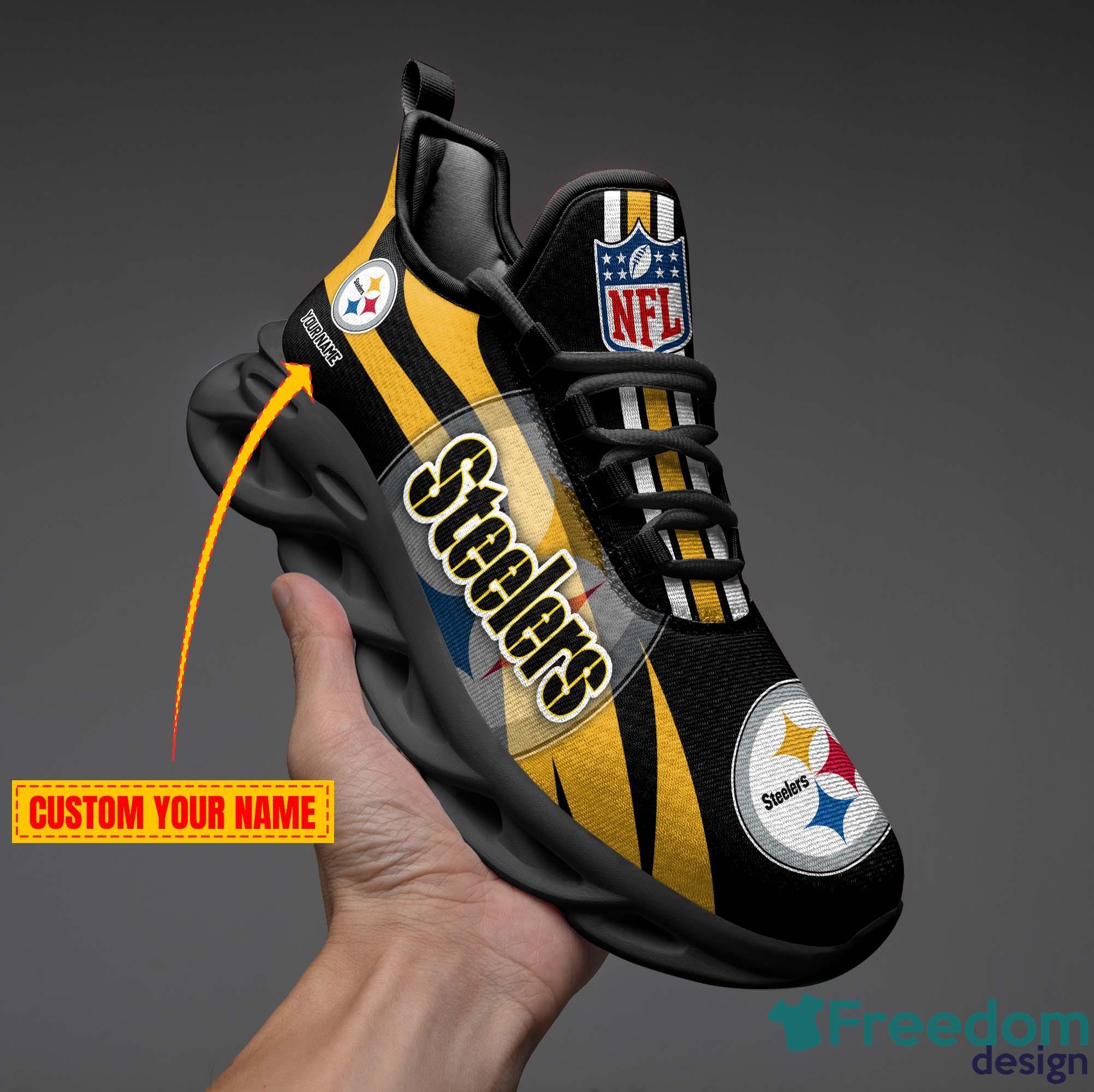 Personalized Name For Fans Nfl Pittsburgh Steelers Max Soul Shoes Men And  Women Running Sneakers