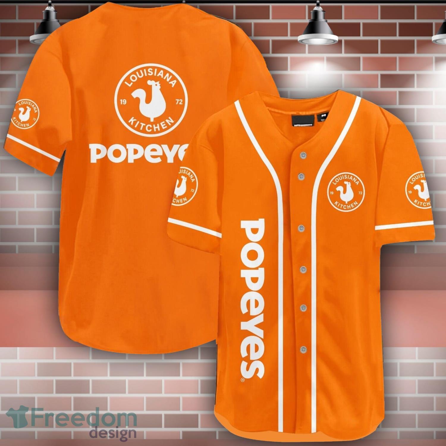 Popeyes Baseball Jersey, Chicken Lover Shirt, Fastfood Idea Baseball Jersey  Shirt Best Gift For Men And Women - Freedomdesign