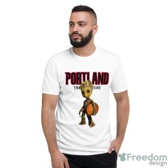 Portland Trail Blazers NBA Basketball Groot Marvel Guardians Of The Galaxy T Shirt - Short Sleeve T-Shirt