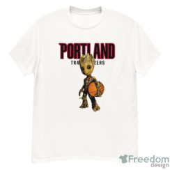 Portland Trail Blazers NBA Basketball Groot Marvel Guardians Of The Galaxy T Shirt