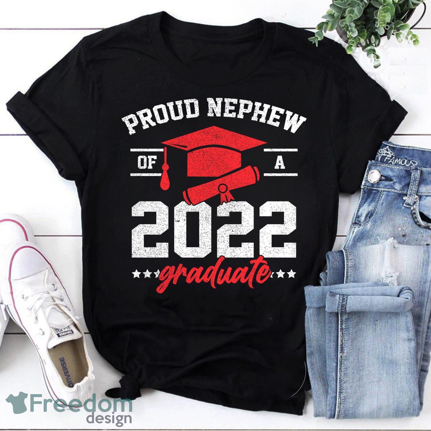 Proud Nephew Of A 2022 Graduate Vintage T-Shirt 2022 Graduate Shirt For School Shirt Graduate Shirt Product Photo 1