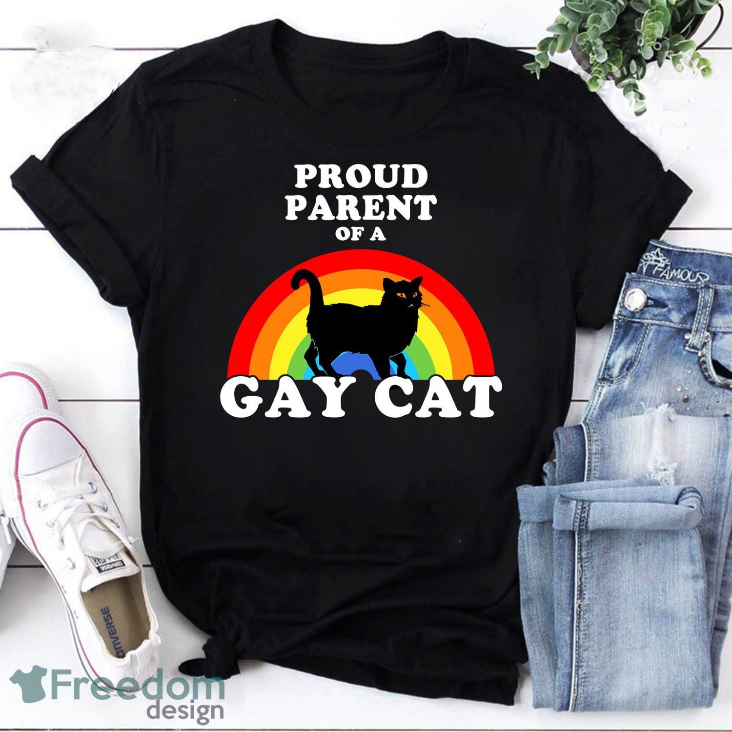 Proud Parent Of A Gay Cat Funny Unisex Vintage T-Shirt Pride Month Shirt Love LGBT Shirt Proud To Be LGBT Shirt Product Photo 1