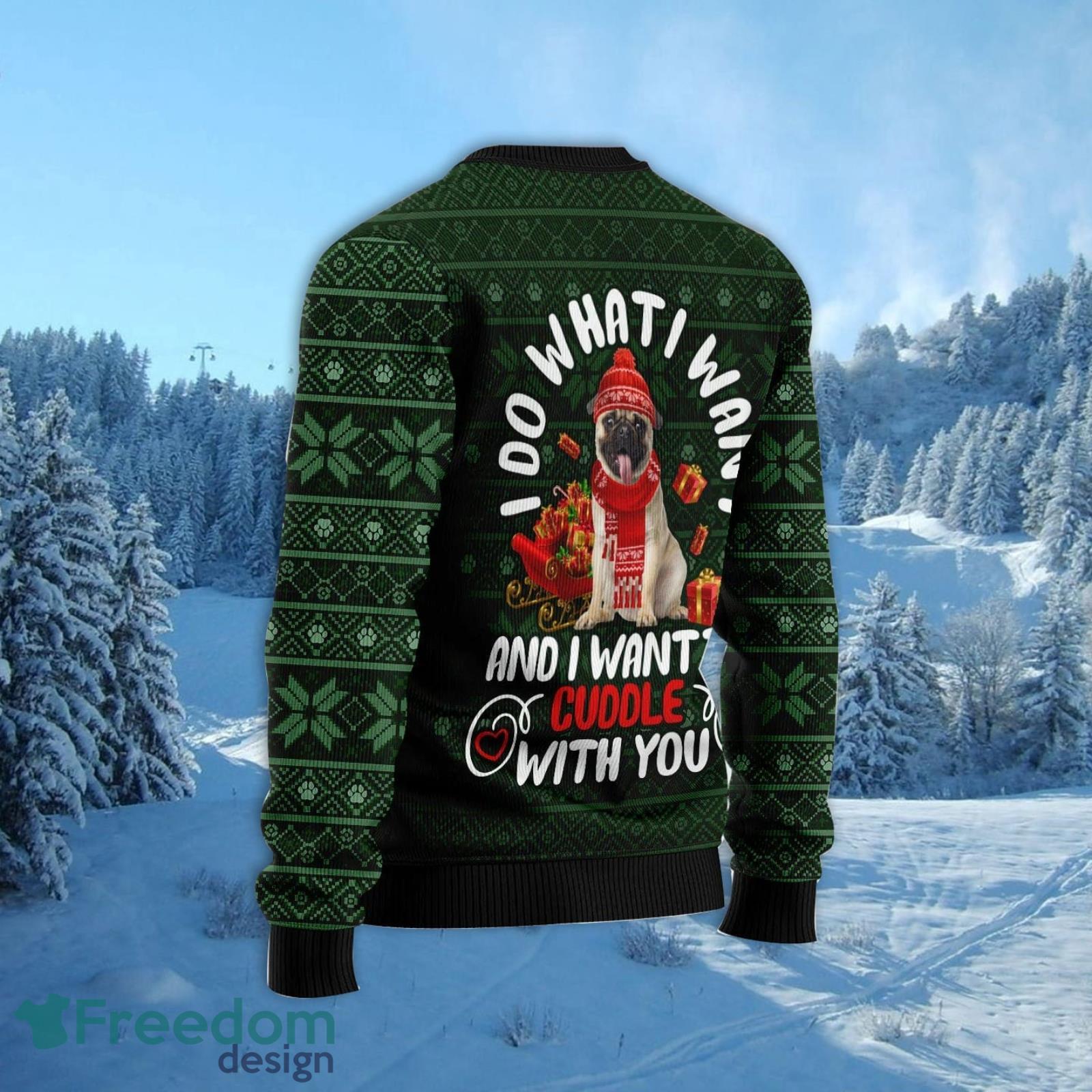 Pug I Co What I Want All Over Printed 3D Ugly Christmas Sweater Christmas Gift For Men And Women Product Photo 2