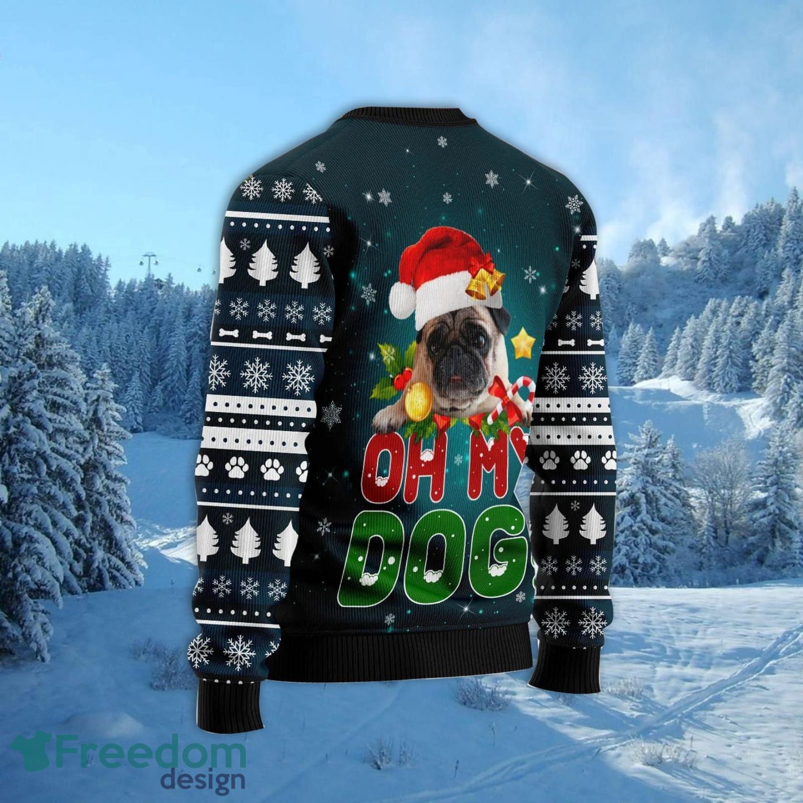 Pug Oh My Dog! All Over Printed 3D Ugly Christmas Sweater Christmas Gift For Men And Women Product Photo 2