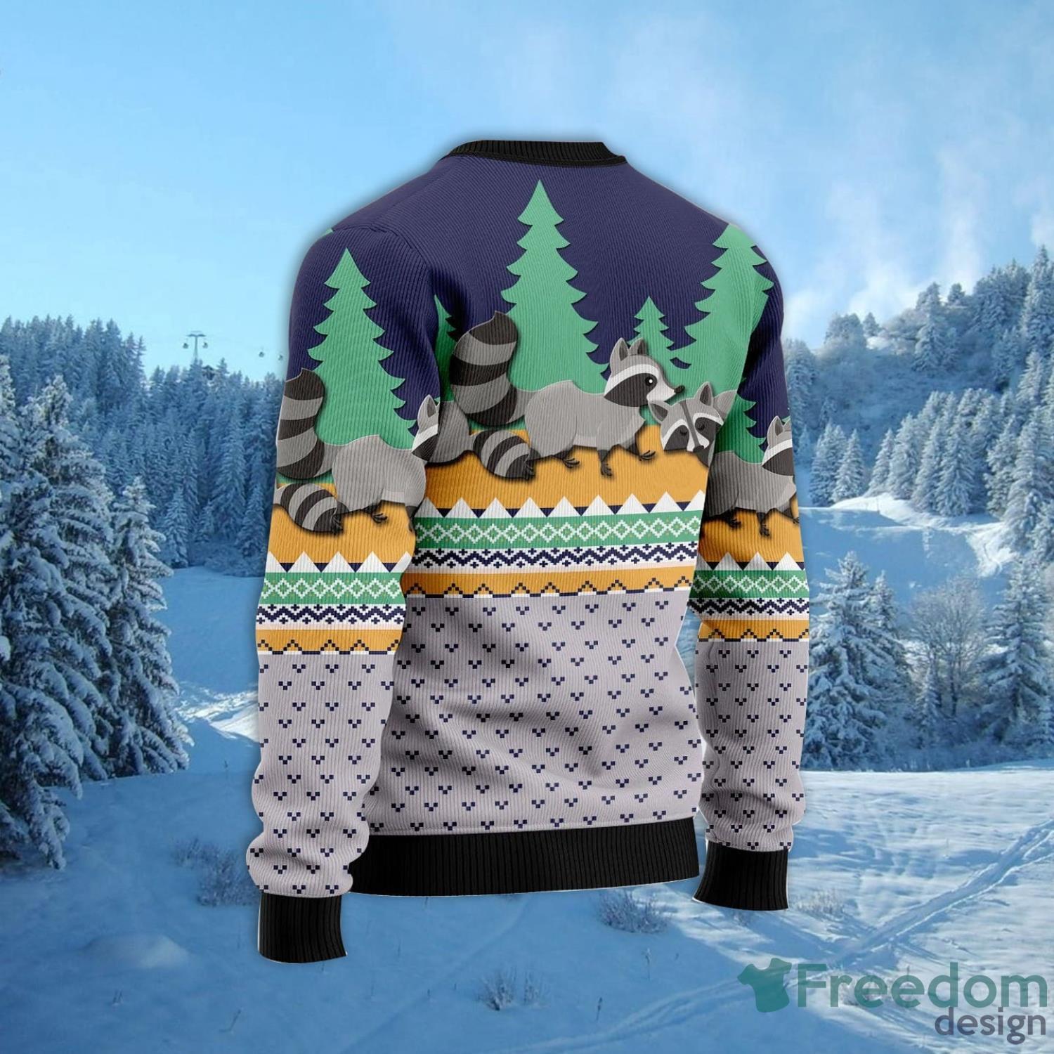 Raccoon Christmas All Over Printed 3D Ugly Christmas Sweater Christmas Gift For Men And Women Product Photo 2