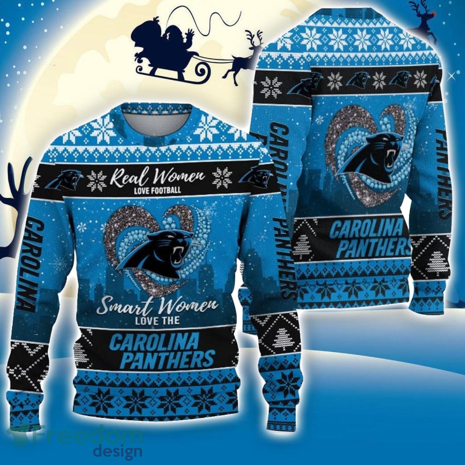 Carolina Panthers Custom Name And Number Ugly Christmas Sweater