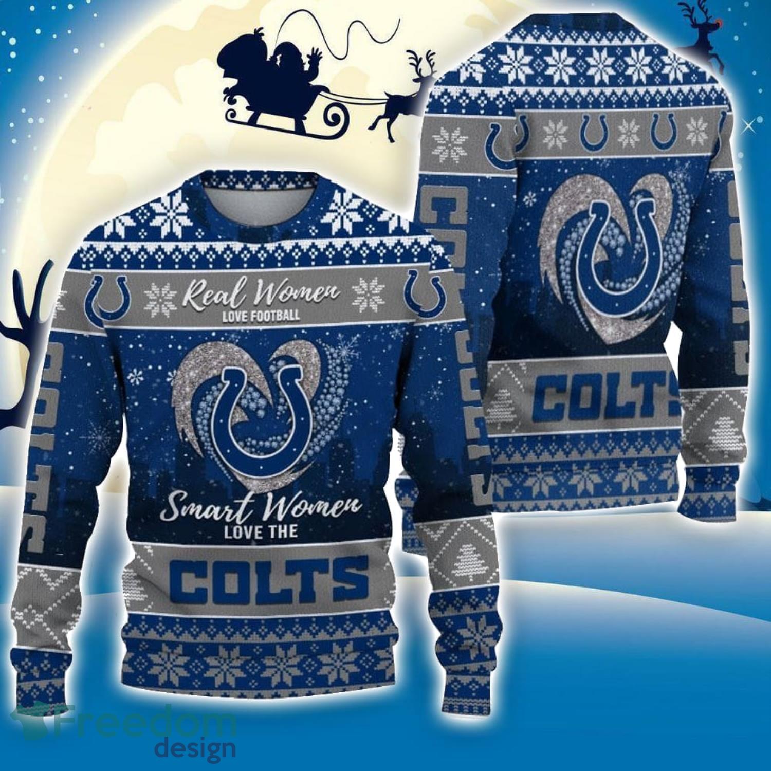 NFL Indianapolis Colts Custom Name Number Ugly Christmas Sweater V2 -  Freedomdesign