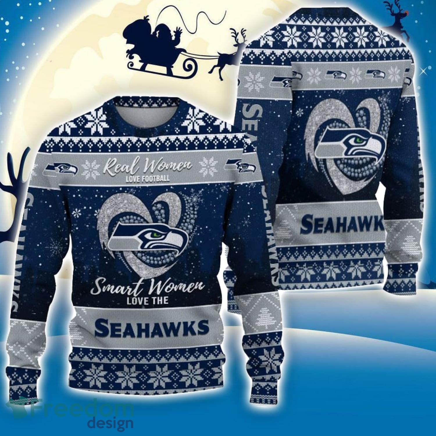 Seattle Seahawks Womens Christmas Sweater – Ugly Christmas Sweater Party