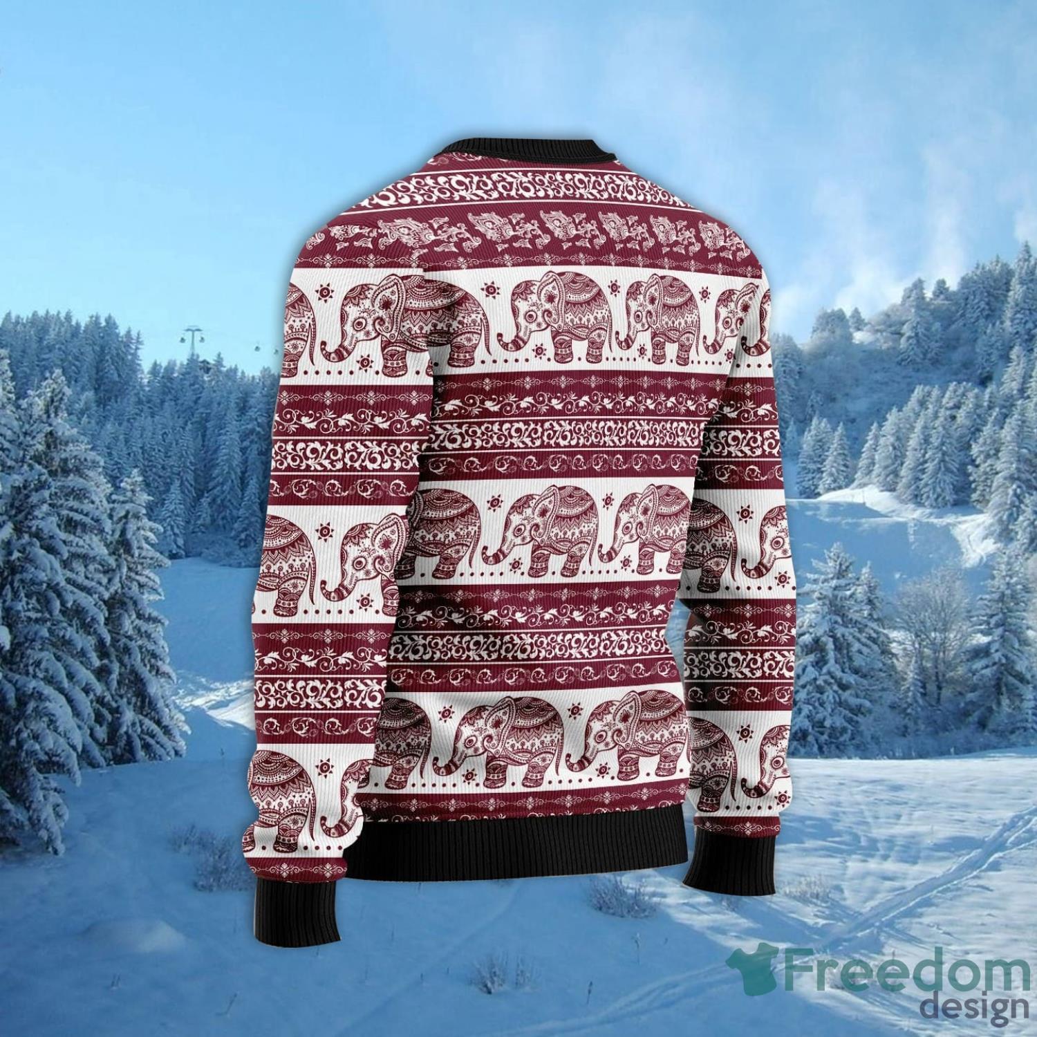 Red Elephant Mandala All Over Printed 3D Ugly Christmas Sweater Christmas Gift For Men And Women Product Photo 1