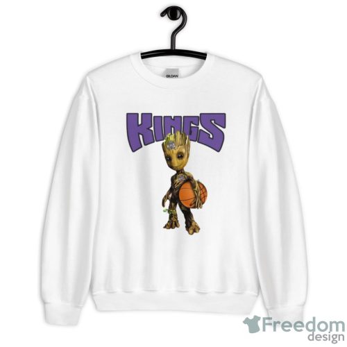 Sacramento Kings NBA Basketball Groot Marvel Guardians Of The Galaxy T Shirt - Unisex Crewneck Sweatshirt