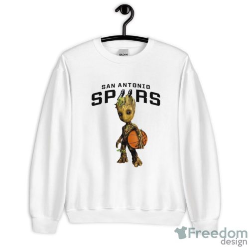 San Antonio Spurs NBA Basketball Groot Marvel Guardians Of The Galaxy T Shirt - Unisex Crewneck Sweatshirt