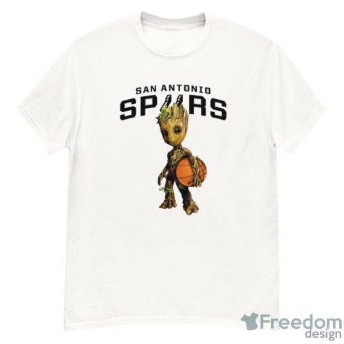 San Antonio Spurs NBA Basketball Groot Marvel Guardians Of The Galaxy T Shirt - G500 Men’s Classic T-Shirt