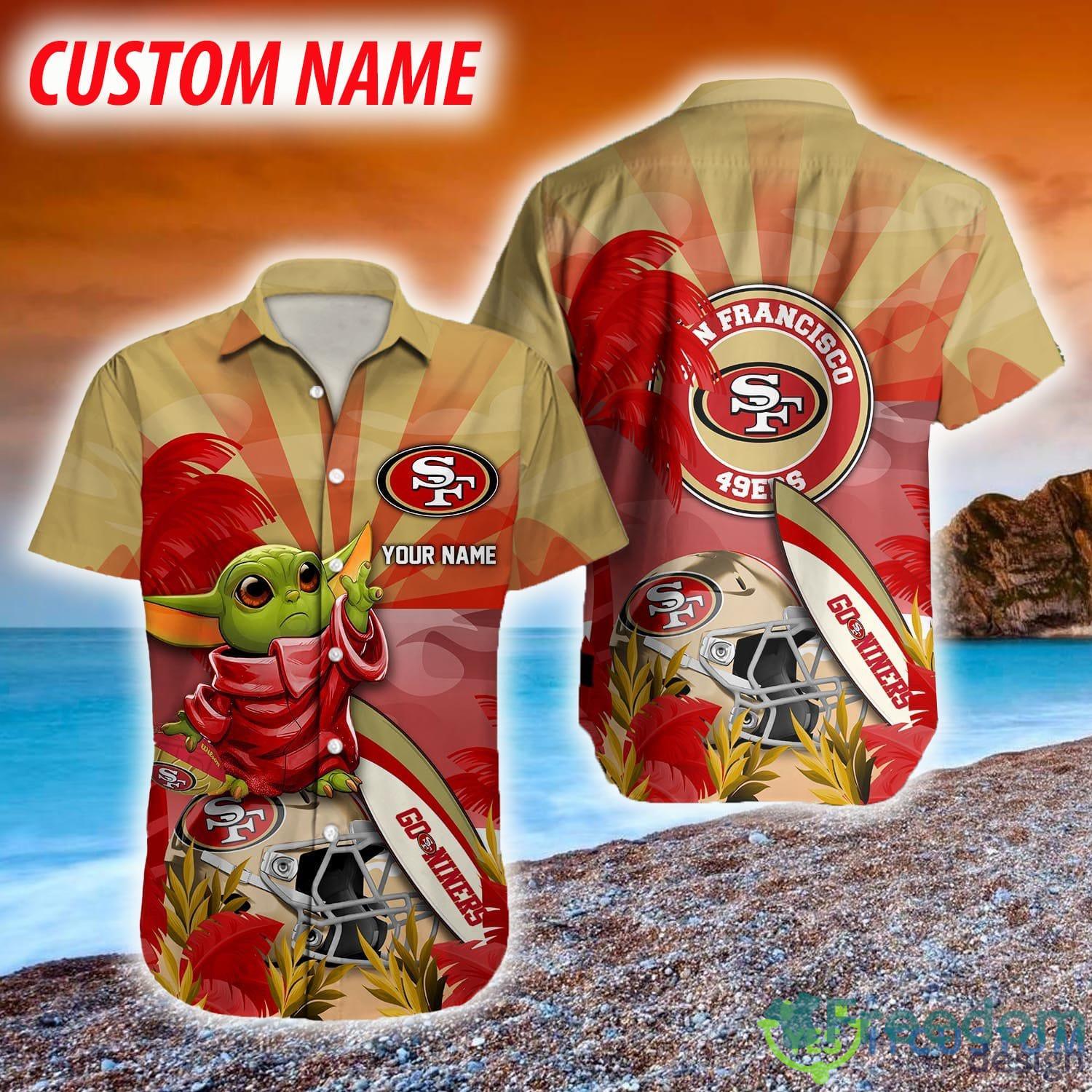 Personalized San Francisco 49ers NFL Hawaiian Shirt, beach shorts