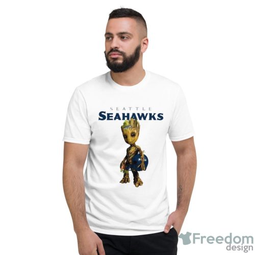 Seattle Seahawks NFL Football Groot Marvel Guardians Of The Galaxy T Shirt - Short Sleeve T-Shirt