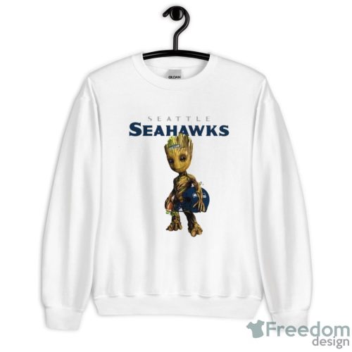 Seattle Seahawks NFL Football Groot Marvel Guardians Of The Galaxy T Shirt - Unisex Crewneck Sweatshirt