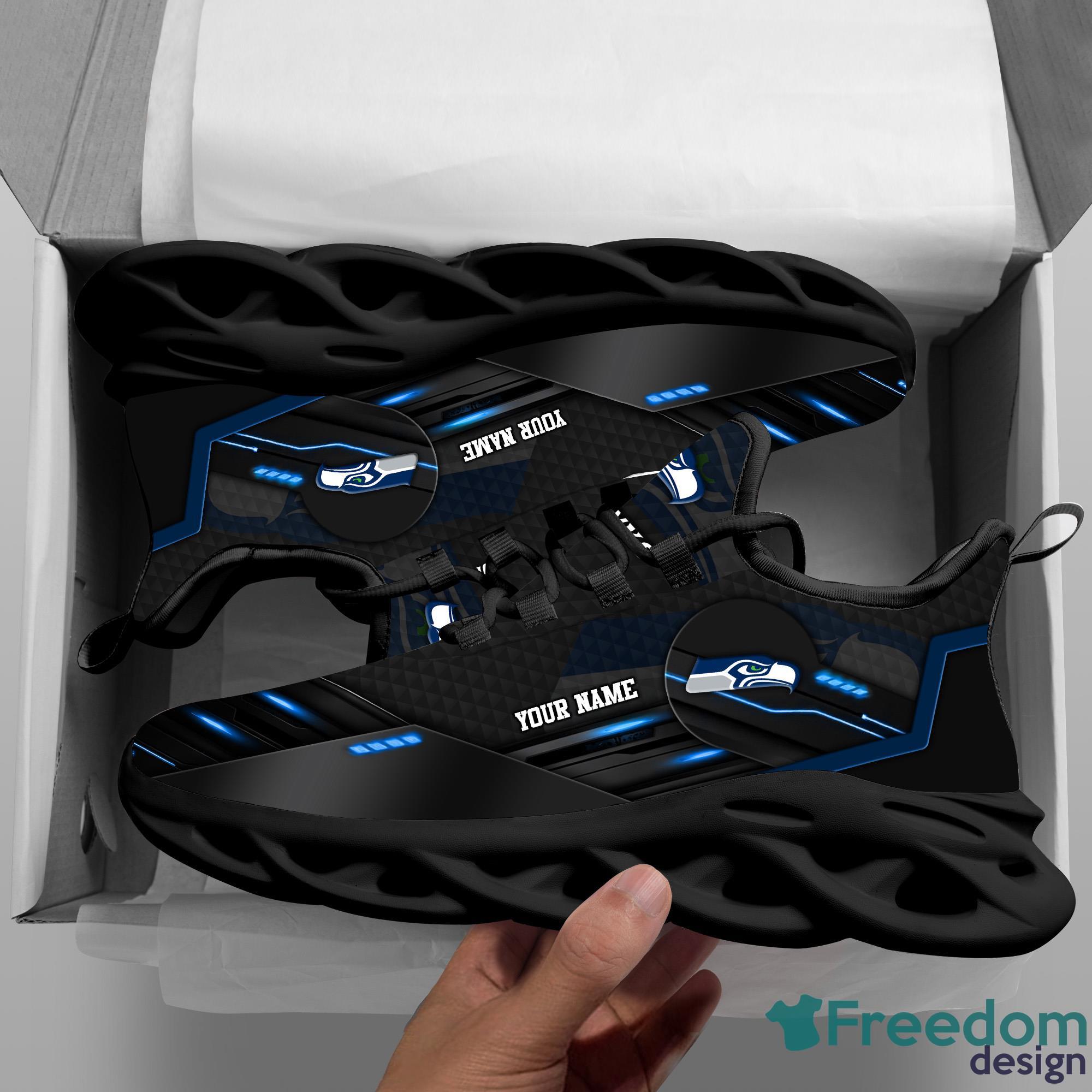 Seattle Seahawks NFL Logo Fans Custom Name Max Soul Shoes - Freedomdesign