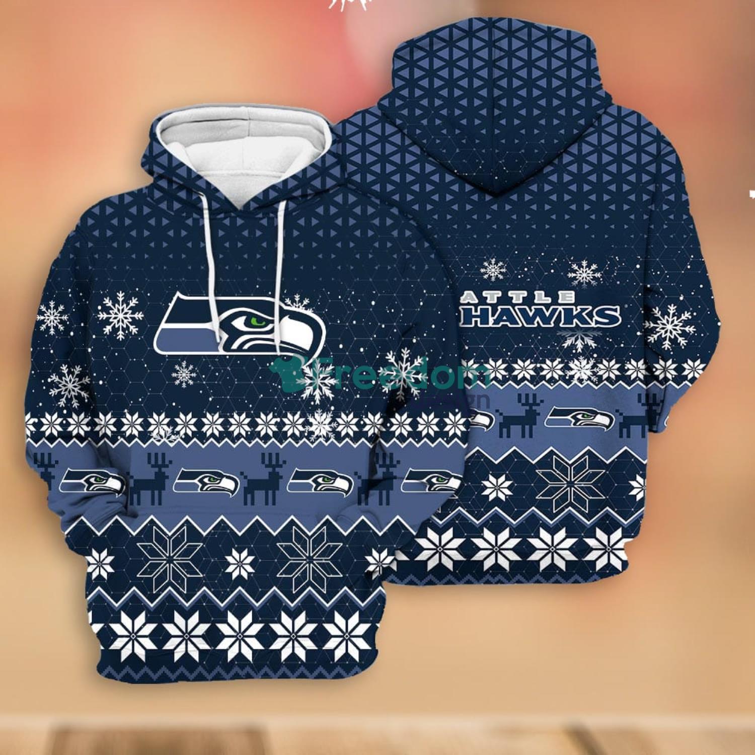 3D Print Seattle Seahawks Sweater NFL Football Fans Ugly Christmas Sweater  Christmas Gift For Men And Women