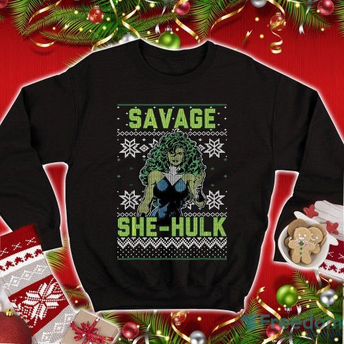 She Hulk Christmas Shirt She-Hulk Savage She-Hulk Sweatshirt Avengers Superhero Xmas Shirt Product Photo 1