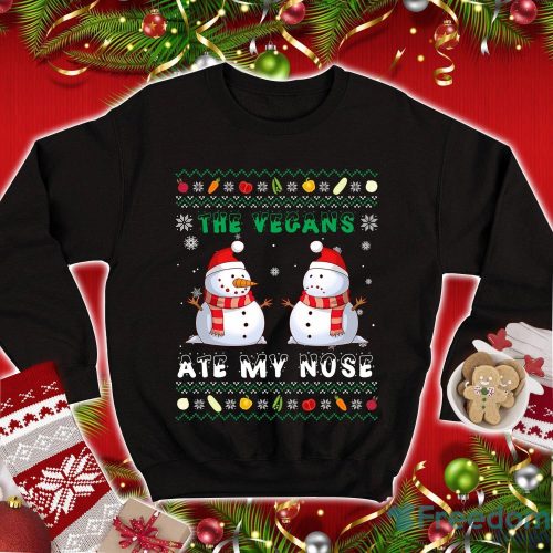 Snowman Christmas Sweatshirt The Vegans Ate My Nose Shirt Christmas Xmas Gifts Product Photo 1