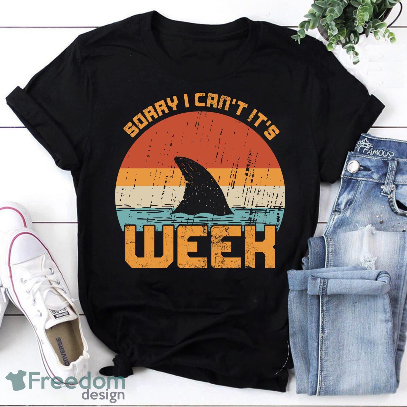 Sorry I Can't It's Week Vintage T-Shirt, Shark Lover Shirt Product Photo 1