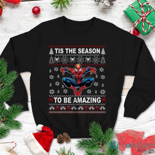 Spiderman Sweatshirt Spiderman T Shirt Tis The Season To Be Amazing Shirt Christmas Xmas Gifts Product Photo 1