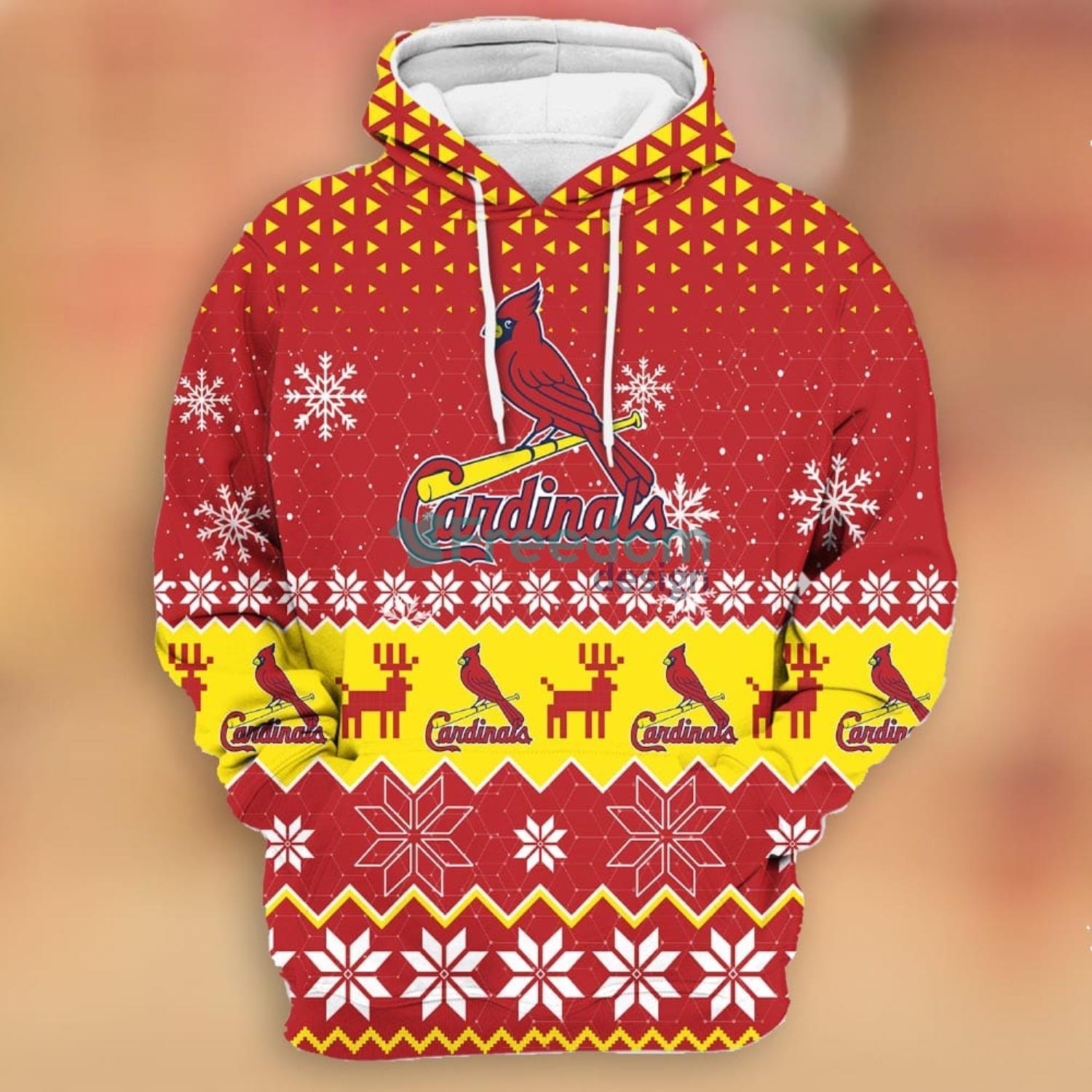 St. Louis Cardinals Reindeer Hoodie Zip Hoodie Red Print Holiday