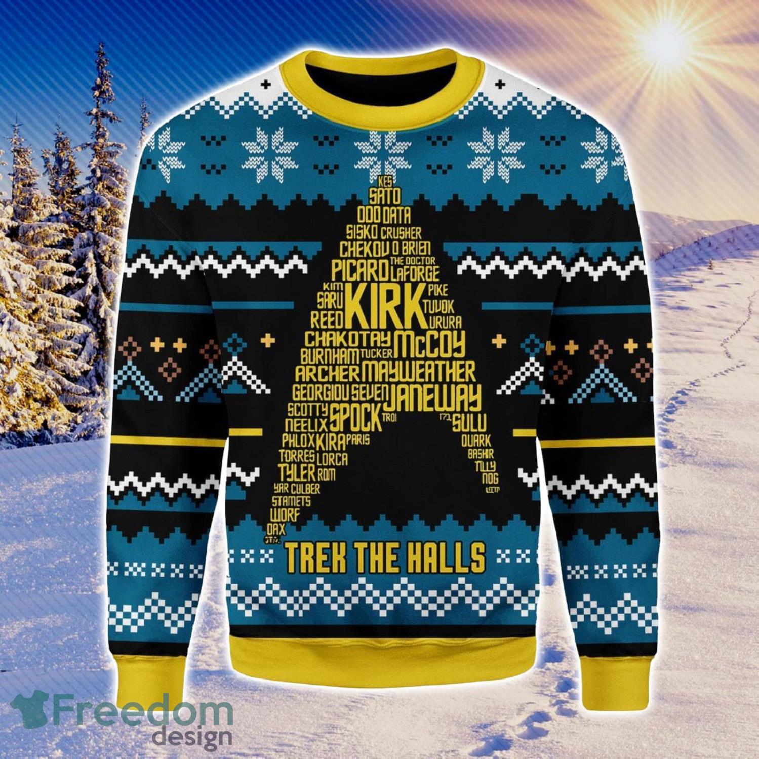 Star Trek Names 3D Ugly Christmas Sweater Xmas Gift Christmas Gift Sweater  - Freedomdesign