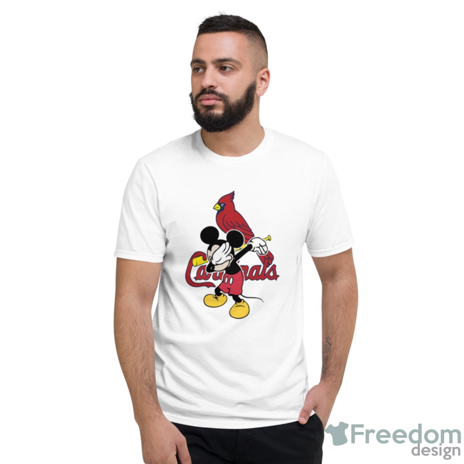 St.Louis Cardinals MLB Baseball Dabbing Mickey Disney Sports T Shirt - Short Sleeve T-Shirt