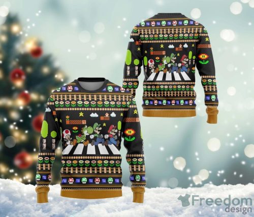 Super Mar-io Abbey Road Ugly Sweater Christmas Ugly Sweater For Holiday Xmas Family Gift Product Photo 1